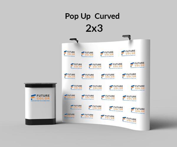 Curved Pop-Up Display with Hard Case